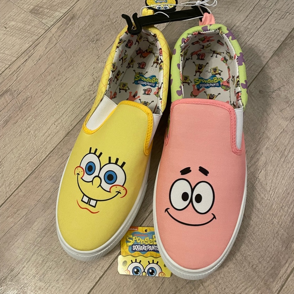Size 10.5 SpongeBob and Patrick shoes by Nickelodeon brand new with tags